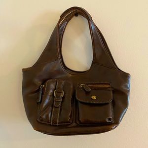Brown Faux Leather Bag